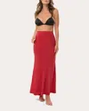 Niluu Women's Rouge Mystique Lucy Maxi Slip Skirt Silk In Red
