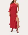 Niluu Women's Rouge Mystique One-shoulder Maxi Dress Silk In Red