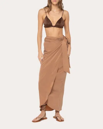 Niluu Women's Serengeti Wrap Skirt In Brown