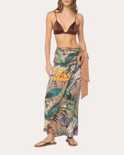 Niluu Women's Serengeti Wrap Skirt In Green