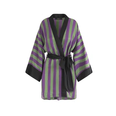 Niluu Women's Stevie Mini Kimono Robe In Purple