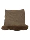 Nima 1708 Fur Trim Scarf In Brown