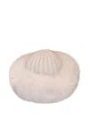 Nima 1708 Ribbed Fur Hat In Neutral