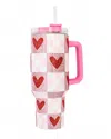 Nima Accessories Sparkly Rhinestone Embellished Tumbler - 40oz In Valentines Heart In Pink