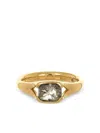 Nimo With Love 18k Yellow Gold The Stacker Pink Sapphire And Diamond Ring In Gold
