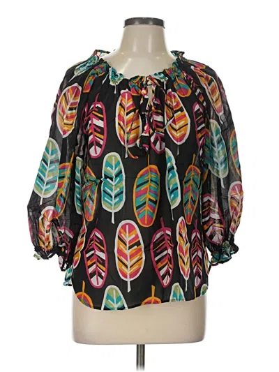 Pre-owned Nimo With Love 3/4 Sleeve Blouse In Black