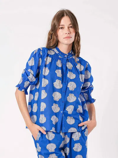 Nimo With Love Bergamot Blouse In Blue Shells