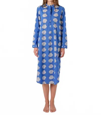 Nimo With Love Cedar Kaftan Midi Dress In Blue Shells In Multi