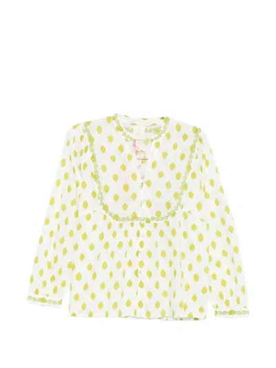 Nimo With Love Elephant-embroidered Ikat-print Blouse In Multi