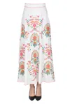 Nimo With Love Embroidered Cotton Skirt In White