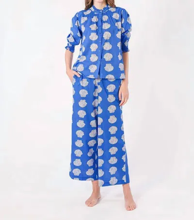 Nimo With Love Fennel Pants In Blue Shells In Multi