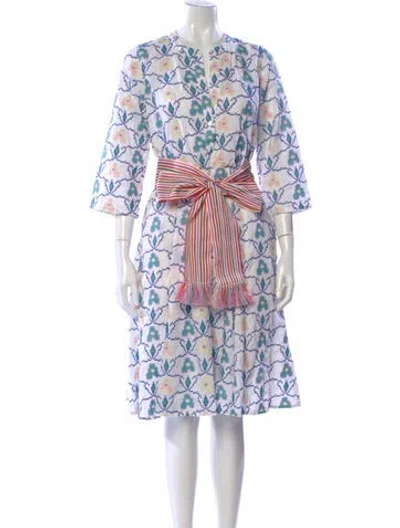 Pre-owned Nimo With Love Floral Print Knee-length Dress