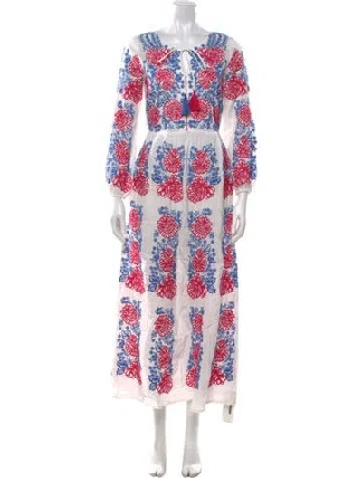 Pre-owned Nimo With Love Floral Print Long Dress In Multicolor