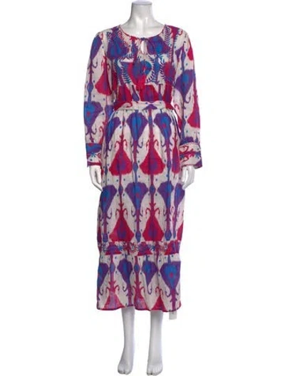 Pre-owned Nimo With Love Linen Long Dress In Purple