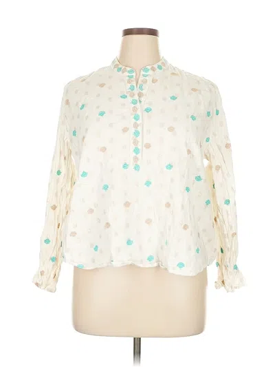Pre-owned Nimo With Love Long Sleeve Blouse In White