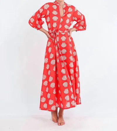 Nimo With Love Marigold Midi Dress In Red Shells