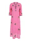 Nimo With Love Multicolor Caftan With V-neckline And All-over Applied Embroidery