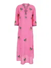 Nimo With Love Multicolor Caftan With V-neckline And All-over Applied Embroidery