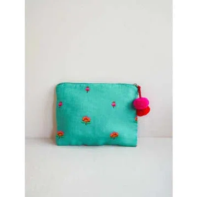 Nimo With Love Ortiga Bag Lotus Flower Embroidery On Green