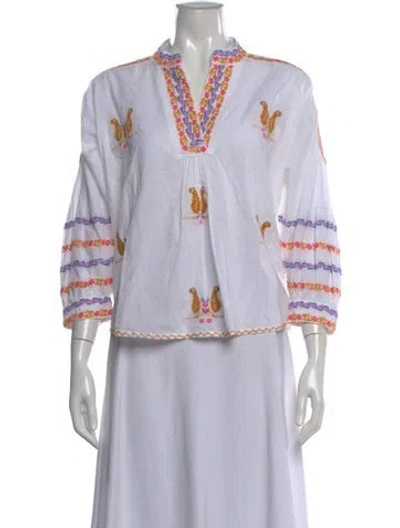 Pre-owned Nimo With Love Patterned V-neck Top In Multi