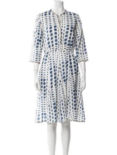 Pre-owned Nimo With Love Printed Knee-length Dress In Blue