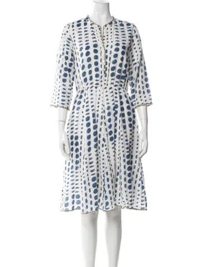 Pre-owned Nimo With Love Printed Knee-length Dress In Blue