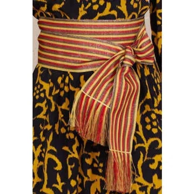 Nimo With Love Striped Kimono Belts In Brown