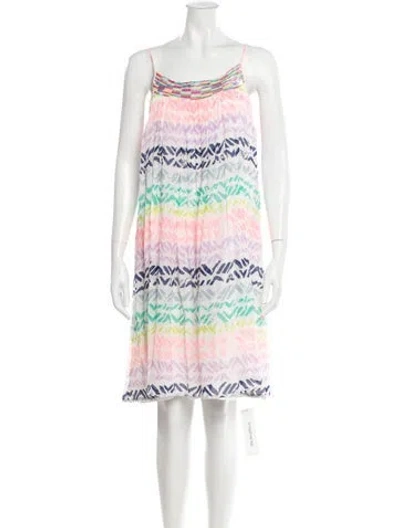 Pre-owned Nimo With Love Striped Knee-length Dress In White