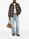 Nina 14.7 Check Oversized Bomber Jacket In Multi