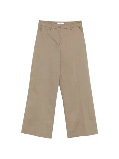 Nina 14.7 Cropped Wide-leg Trousers In Brown