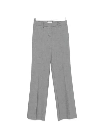 Nina 14.7 Micro-check Trousers In Gray