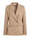 Nina 14.7 Woman Blazer Khaki Size 10 Lyocell, Cotton, Elastane In Brown