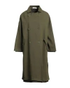 Nina 14.7 Woman Coat Military Green Size S Cotton, Wool, Elastane In Green