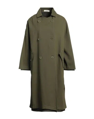 Nina 14.7 Woman Coat Military Green Size S Cotton, Wool, Elastane