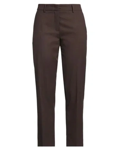 Nina 14.7 Woman Pants Dark Brown Size 12 Polyester, Viscose, Elastane