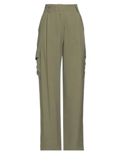 Nina 14.7 Woman Pants Military Green Size 8 Viscose, Polyester