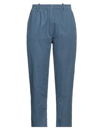 Nina 14.7 Woman Pants Pastel Blue Size 10 Cotton