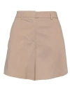 Nina 14.7 Woman Shorts & Bermuda Shorts Khaki Size 10 Lyocell, Cotton, Elastane In Beige