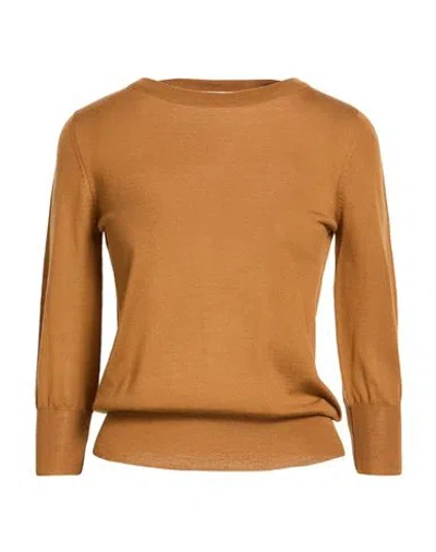 Nina 14.7 Woman Sweater Camel Size 12 Merino Wool In Brown