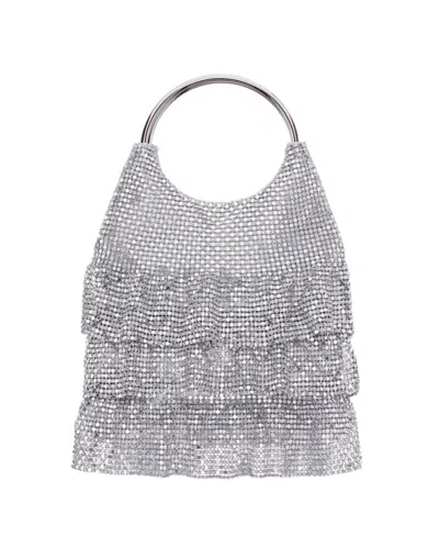 Nina 3-tiered Crystal Mesh Ruffle Pouch Bag