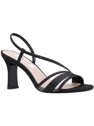 Nina Abbi Womens Leather Slingback Sandals In Black