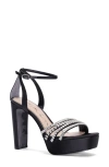 Nina Agitha Ankle Strap Platform Sandal In Black