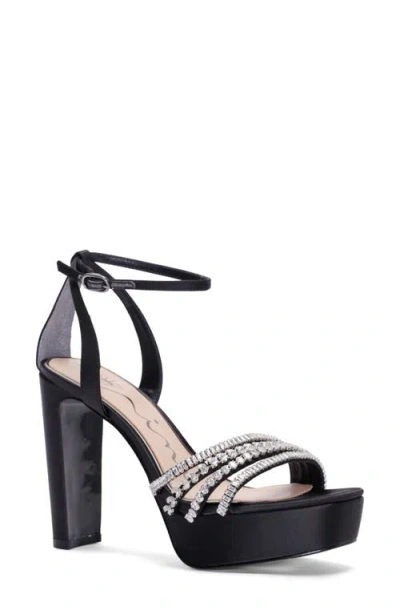 Nina Agitha Ankle Strap Platform Sandal In Black