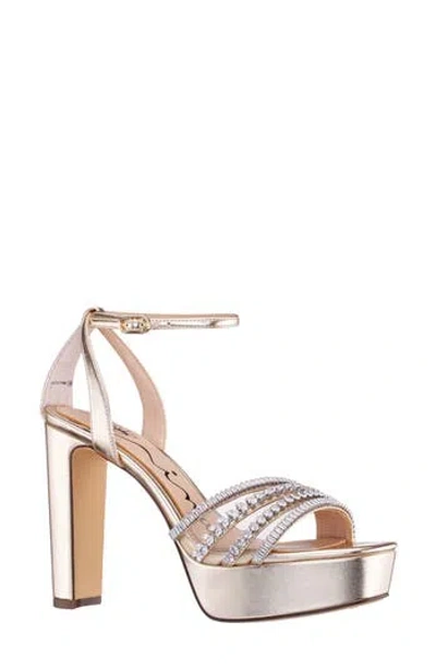 Nina Agitha Ankle Strap Platform Sandal In Platino