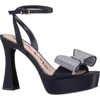 Nina Agusta Ankle Strap Platform Sandal In Black