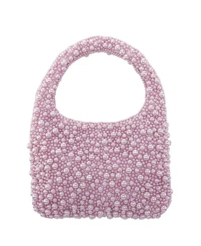 Nina All Over Beaded Hobo Bag In Icy Pink