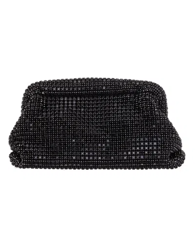 Nina All Over Crystal Frame Magnet Clutch In Black