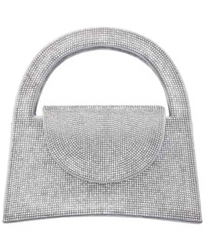Nina All Over Crystal Satchel Bag In Silver