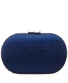 Nina Allover Crystal Oval Minaudiere In Navy