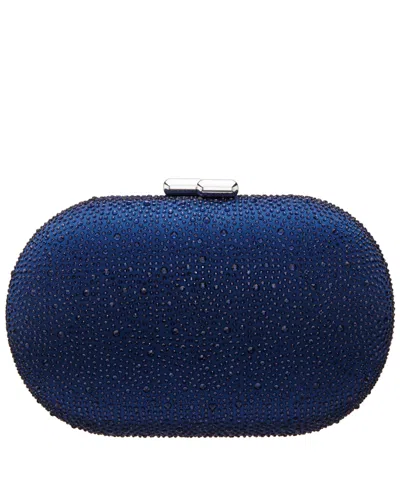 Nina Allover Crystal Oval Minaudiere In Blue
